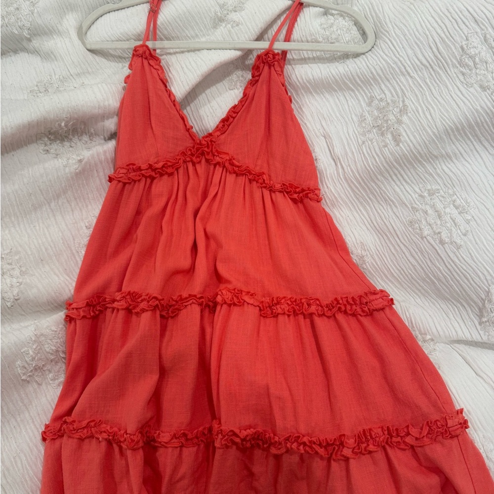 Coral Ruffled Sundress